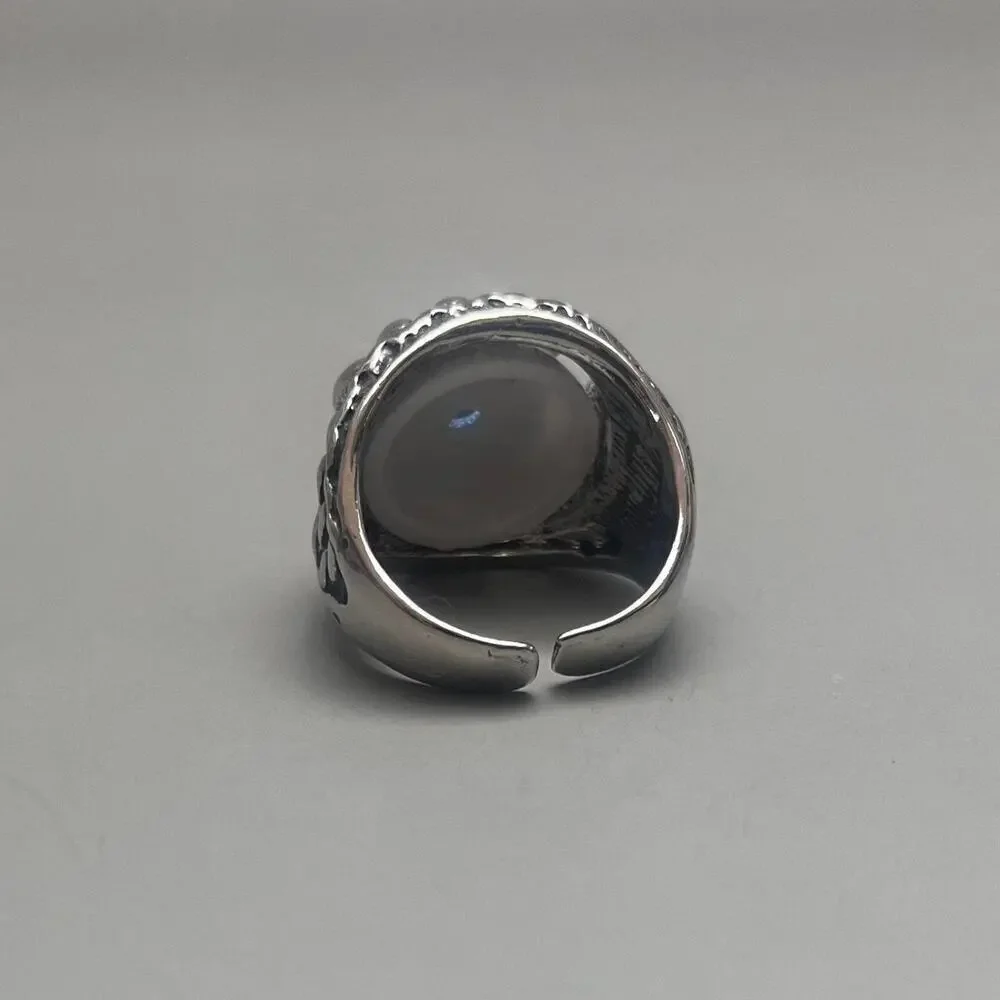 Y2k grunge silver eye ring